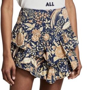NEW MOTHER FLORAL PRINT RUFFLE MINI SKIRT